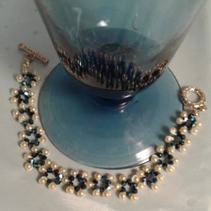Pearls and blue bracelet